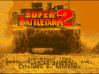 Super Battletank 2 title screen for Super Nintendo